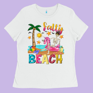 Salty Beach Ladies Tee Designed By Texasbilliewilder