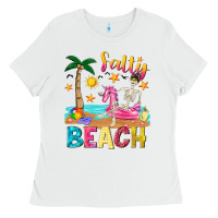 White salty beach Ladies Tee - texasbilliewilder