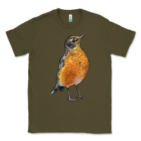 Army Green American Robin Bird Classic Tee - LillyAllenDesigns