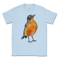 Dusty Blue American Robin Bird Classic Tee - LillyAllenDesigns