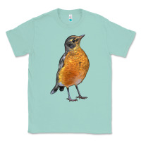 Seafoam American Robin Bird Classic Tee - LillyAllenDesigns