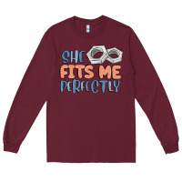 Burgundy she fits me perfectly Long Sleeve Tee - MaliasSmallBusiness