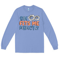 Colony Blue she fits me perfectly Long Sleeve Tee - MaliasSmallBusiness