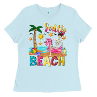 Baby Blue salty beach Ladies Tee - texasbilliewilder