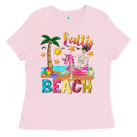 Bubblegum Pink salty beach Ladies Tee - texasbilliewilder