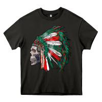 Asphalt mexican indian headdress with skull Heavy Core Tee - RanaPortraitStore