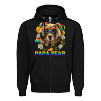 Black Papa Bear Pride LGBTQ+ Zipper Hoodie - BundleAndBundleShop
