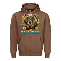Chestnut Papa Bear Pride LGBTQ+ Zipper Hoodie - BundleAndBundleShop