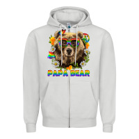Dove Grey Papa Bear Pride LGBTQ+ Zipper Hoodie - BundleAndBundleShop