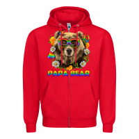 Red Papa Bear Pride LGBTQ+ Zipper Hoodie - BundleAndBundleShop
