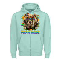 Seafoam Papa Bear Pride LGBTQ+ Zipper Hoodie - BundleAndBundleShop