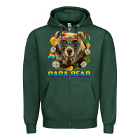 Sports Green Papa Bear Pride LGBTQ+ Zipper Hoodie - BundleAndBundleShop