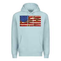 Blue Mist American flag leopard sunflower Premium Hoodie - JahusDesignShop