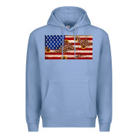 Colony Blue American flag leopard sunflower Premium Hoodie - JahusDesignShop