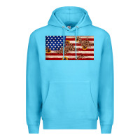Ocean Blue American flag leopard sunflower Premium Hoodie - JahusDesignShop