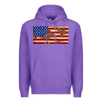 Purple American flag leopard sunflower Premium Hoodie - JahusDesignShop