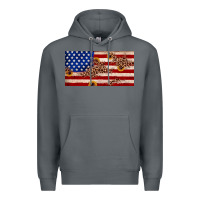 Rock American flag leopard sunflower Premium Hoodie - JahusDesignShop