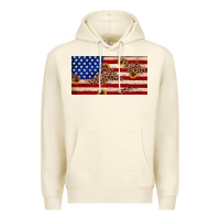 Sandshell American flag leopard sunflower Premium Hoodie - JahusDesignShop