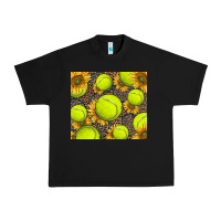 Black tennis ball with sunflower and racket Urban Heavy Tee - BarkalooDesign