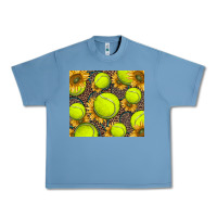 Pebble Blue tennis ball with sunflower and racket Urban Heavy Tee - BarkalooDesign