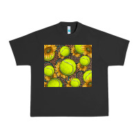 Pigment Black tennis ball with sunflower and racket Urban Heavy Tee - BarkalooDesign