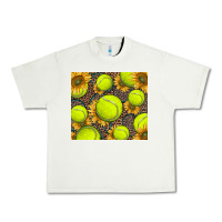 Pistachio tennis ball with sunflower and racket Urban Heavy Tee - BarkalooDesign