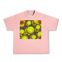Salmon tennis ball with sunflower and racket Urban Heavy Tee - BarkalooDesign
