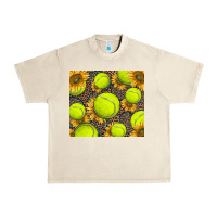 Sandshell tennis ball with sunflower and racket Urban Heavy Tee - BarkalooDesign