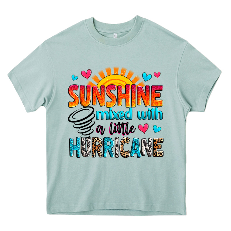 Sunshine Mixed With A Little Hurricane Heavy Core Tee by Zillion Design Studio | Teevron
