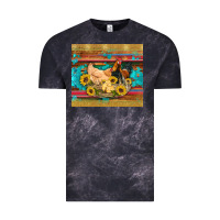 Cloud Black western coop animals farm chicken chick rooster sunflowers wooden sera Vintage Tee - Artiststas