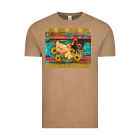Vintage Coffee western coop animals farm chicken chick rooster sunflowers wooden sera Vintage Tee - Artiststas