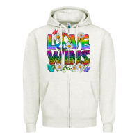 Oatmeal Heather Pride LGBTQ+ Love Wins Zipper Hoodie - BundleAndBundleShop
