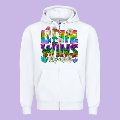 Pride Lgbtq+ Love Wins Zipper Hoodie Designed By Bundleandbundleshop