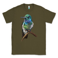 Army Green Ruby Throcuted Hummingbird Classic Tee - LillyAllenDesigns