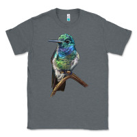 Charcoal Heather Ruby Throcuted Hummingbird Classic Tee - LillyAllenDesigns