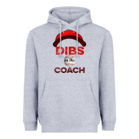 Heather Grey Dibs On The Coach Baseball Heavyweight Hoodie - Bettercallsaul