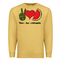 Antique Gold Peace Love Watermelon Premium Sweatshirt - Bettercallsaul