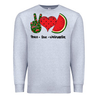 Heather Grey Peace Love Watermelon Premium Sweatshirt - Bettercallsaul