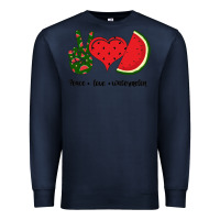 Navy Peace Love Watermelon Premium Sweatshirt - Bettercallsaul