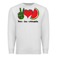 Oatmeal Heather Peace Love Watermelon Premium Sweatshirt - Bettercallsaul