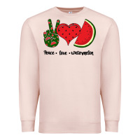 Pale Pink Peace Love Watermelon Premium Sweatshirt - Bettercallsaul