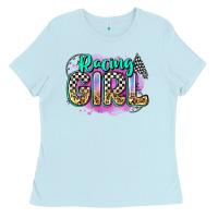 Baby Blue racing girl Ladies Tee - Zillion Design Studio