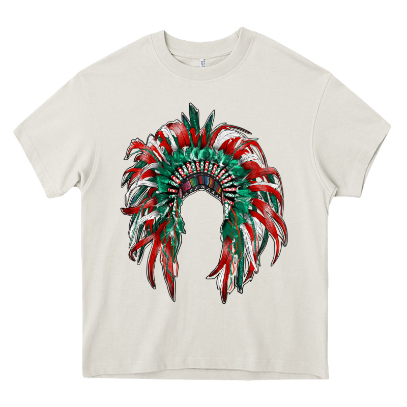Mexican Flag Indian Headdress Heavy Core Tee by RanaPortraitStore | Teevron