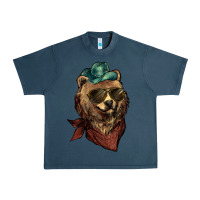Midnight Navy bear cowboy Urban Heavy Tee - NancyCooperArtShop