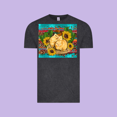 Western Chicks Coop Animals Sunflowers Cactus Serape Leopard Turquoise Vintage Tee Designed By Artiststas