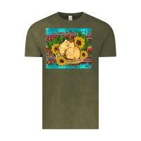 Vintage Olive western chicks coop animals sunflowers cactus serape leopard turquoise Vintage Tee - Artiststas