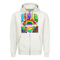 Oatmeal Heather Western Proud Mom Zipper Hoodie - BundleAndBundleShop