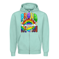 Seafoam Western Proud Mom Zipper Hoodie - BundleAndBundleShop