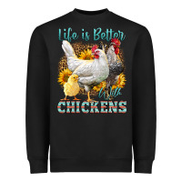 Black Western Life Is Better With Chickens Heavyweight Sweatshirt - LillyAllenDesigns