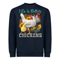 Navy Western Life Is Better With Chickens Heavyweight Sweatshirt - LillyAllenDesigns